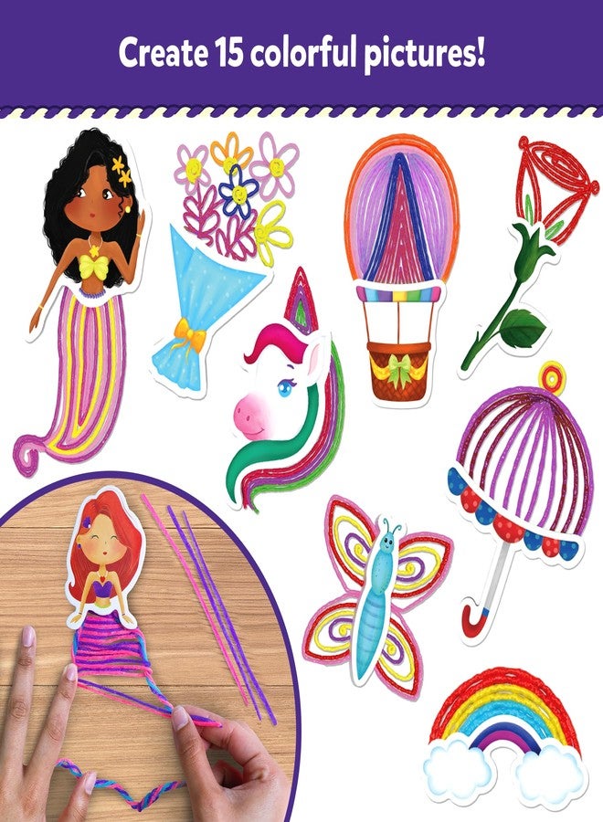 سكيلماتيكس مجموعة سكيل ماتيكس الفنية باستخدام أعواد الشمع - 100 عود شمع قابل للثني وإعادة الاستخدام لمتعة إبداعية خالية من الفوضى، صور جميلة مع وحيدات القرن والأميرات، هدايا إبداعية للبنات والأولاد من سن 5 إلى 12 عامًا - Image 2